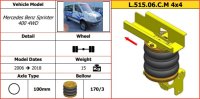 Dunlop Zusatzluftfederung Mercedes Benz Sprinter 400 4WD und Mercedes Sprinter 500 4WD / VW Crafter 46 4x4 und VW Crafter 50 4x4